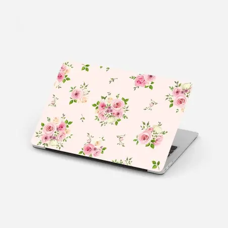 Laptop-Aufkleber zartes rosenmuster in pastellrosa – Pixers®