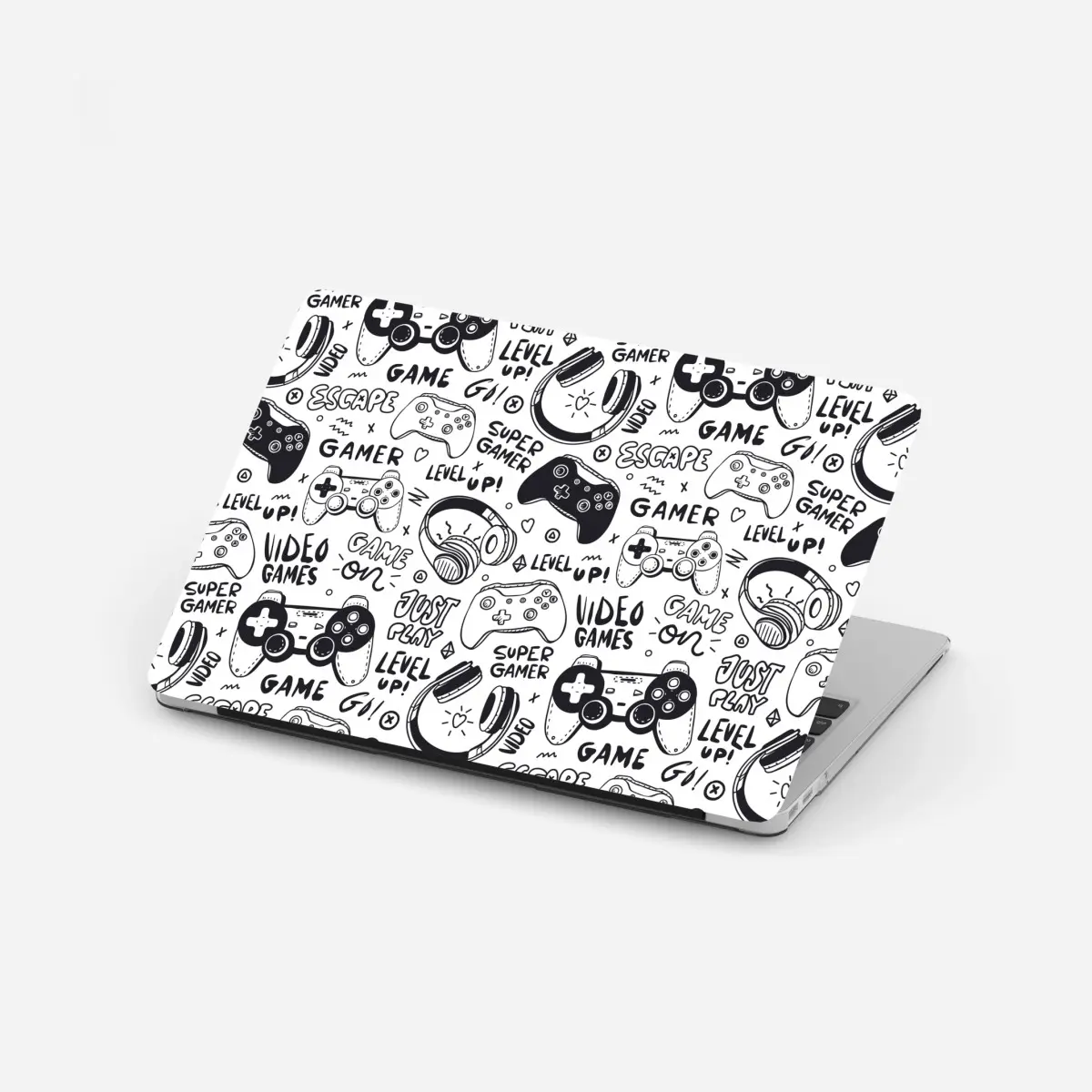 Laptop-Aufkleber doodle-muster mit videospiel-controllern – Pixers®