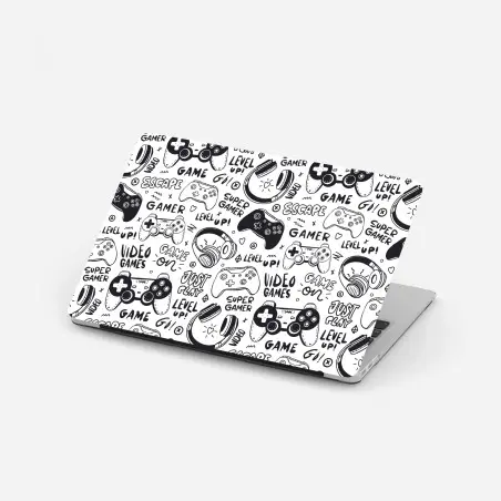 Laptop-Aufkleber doodle-muster mit videospiel-controllern – Pixers®