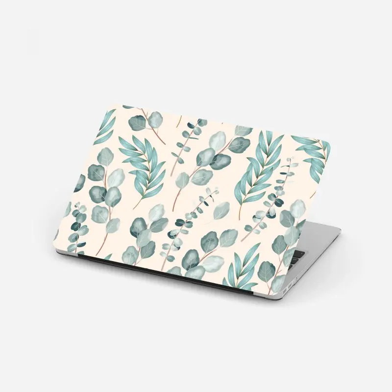Laptop-Aufkleber pastell eukalyptus blattmuster