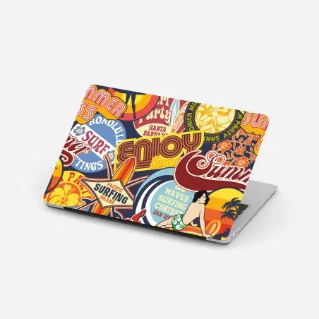 Laptop-Aufkleber retro surf aufkleber-collage – Pixers®