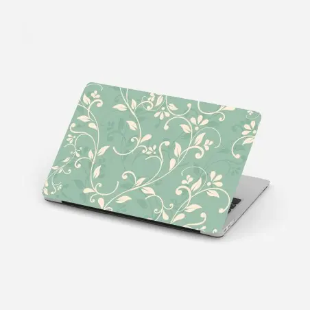 Laptop-Aufkleber minzfarbiges blumenmuster im vintage-stil – Pixers®