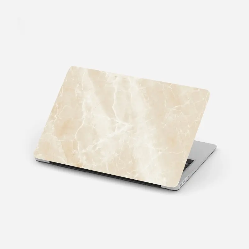 Laptop-Aufkleber beige marmorstruktur mit weißen adern