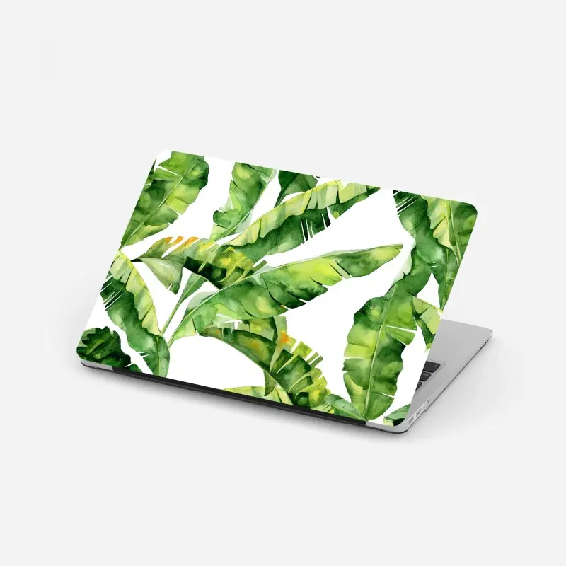 Laptop-Aufkleber tropisches bananenblatt aquarellmuster