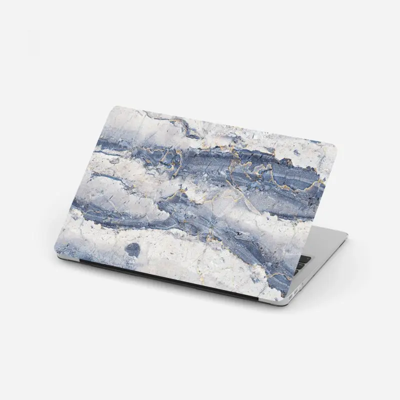 Laptop-Aufkleber blauer marmor mit goldenen adern