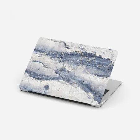 Laptop-Aufkleber blauer marmor mit goldenen adern – Pixers®