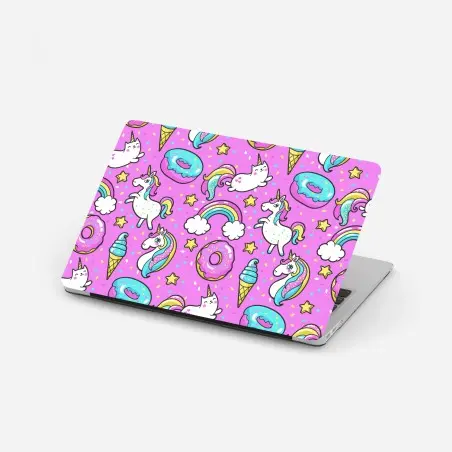 Laptop-Aufkleber pastell einhörner und süßigkeiten – Pixers®