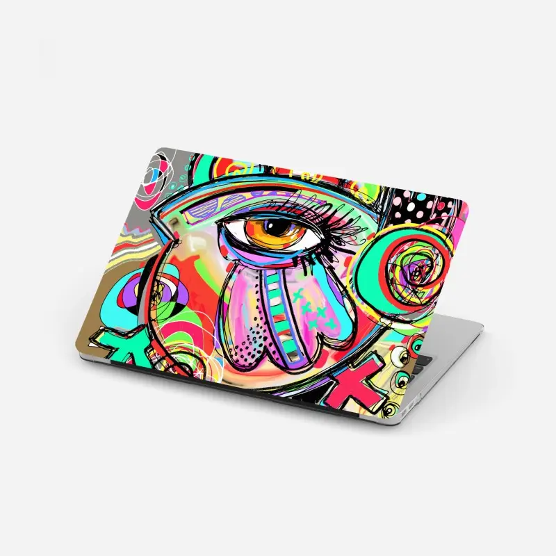 Laptop-Aufkleber lebhaftes abstraktes auge im pop-art stil