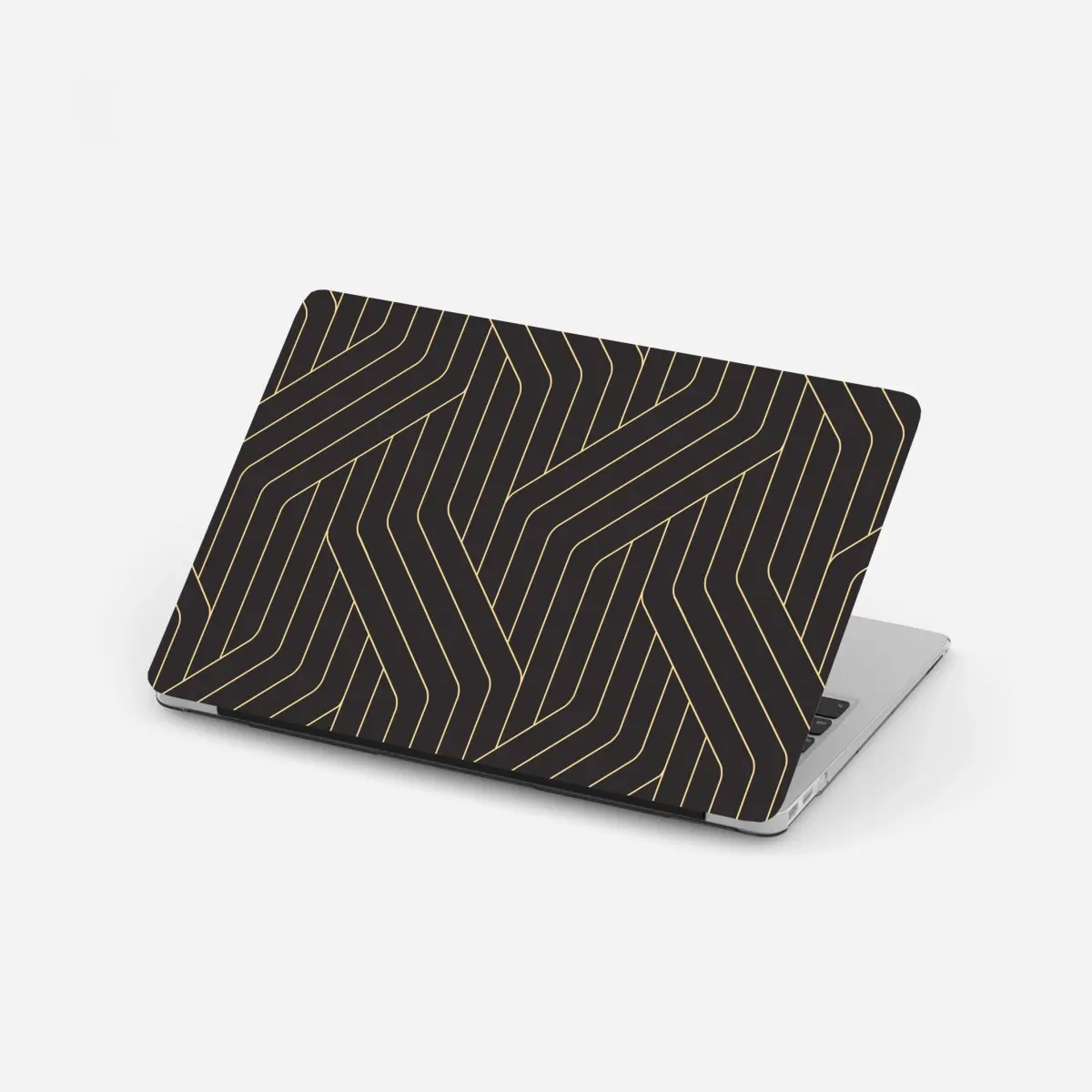 Laptop-Aufkleber geometrisches art deco muster in schwarz und gold – Pixers®