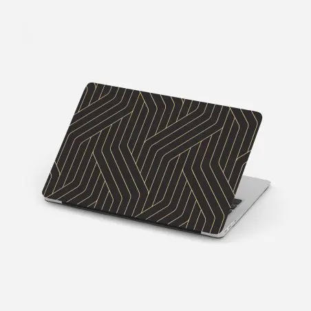 Laptop-Aufkleber geometrisches art deco muster in schwarz und gold – Pixers®