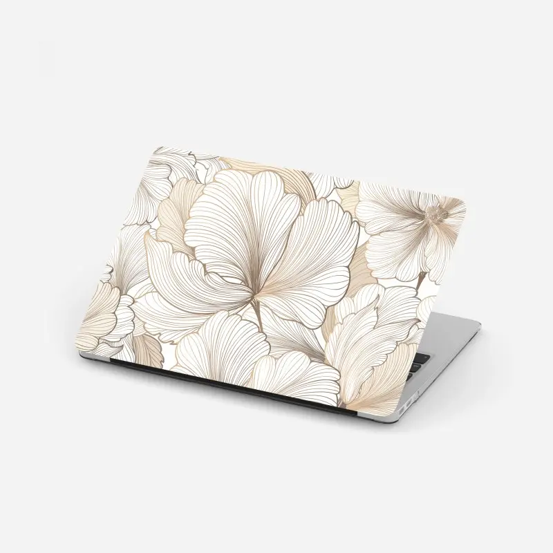 Laptop-Aufkleber zarte beige blumenillustration