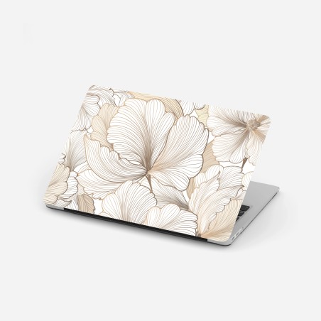 Laptop-Aufkleber zarte beige blumenillustration – Pixers®