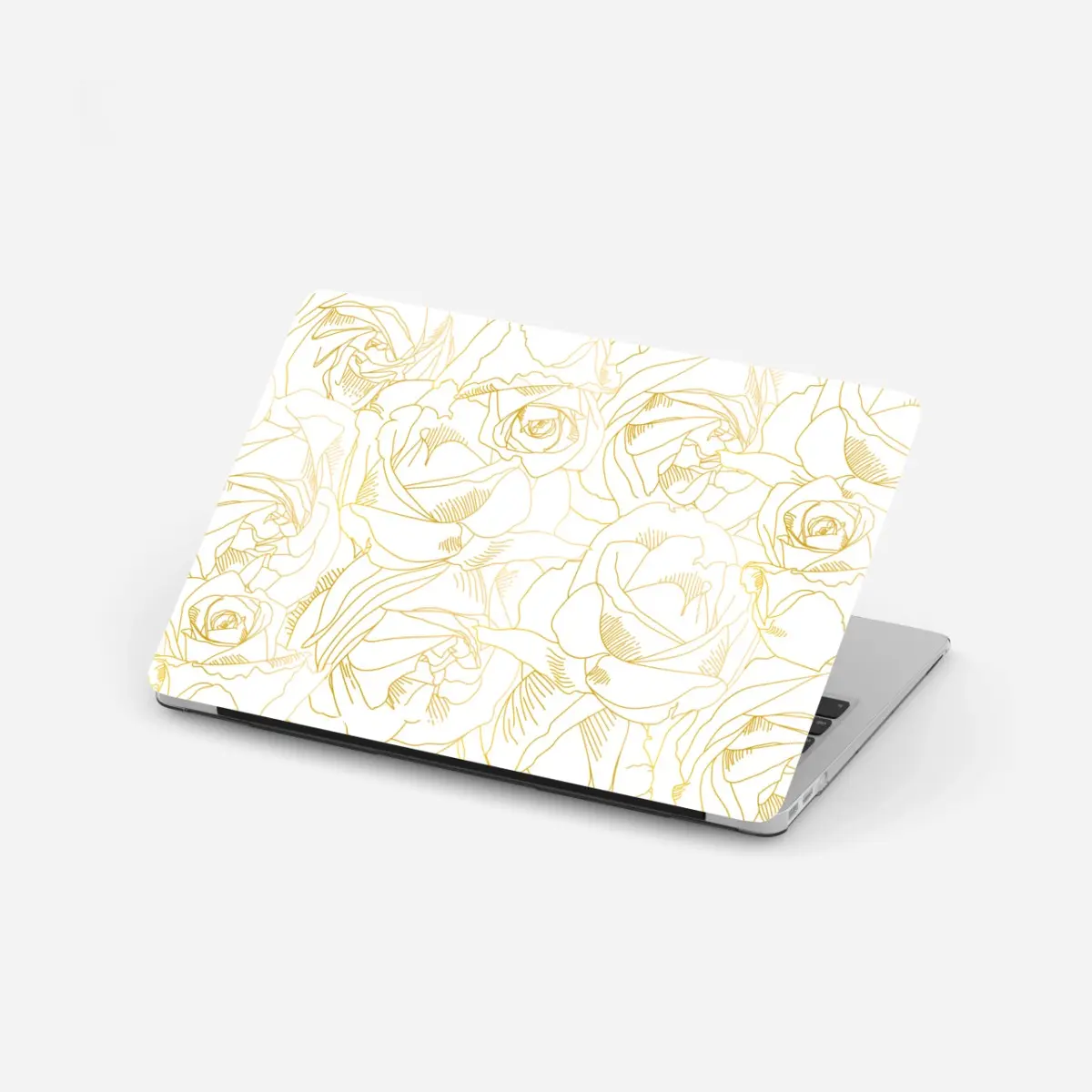 Laptop-Aufkleber goldene rosen linienzeichnung – Pixers®