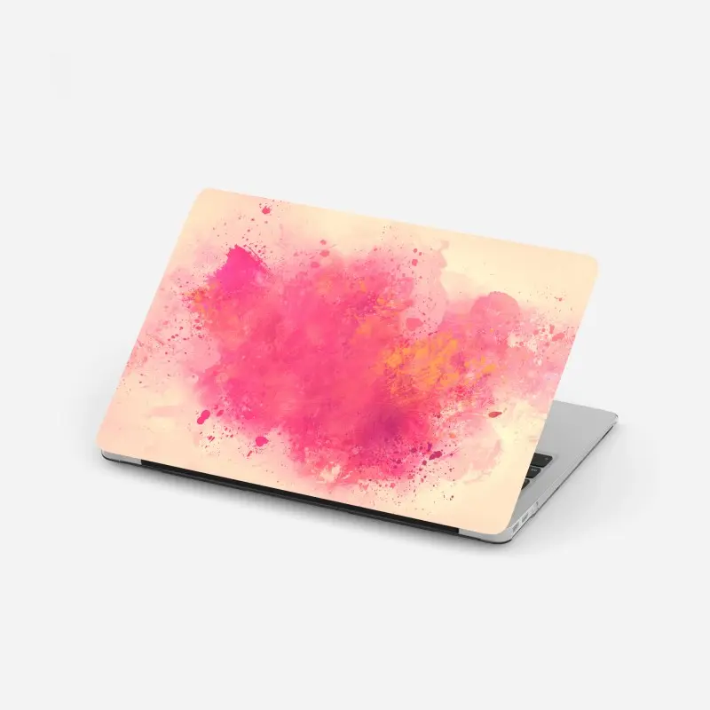Laptop-Aufkleber lebendige rosa aquarellspritzer