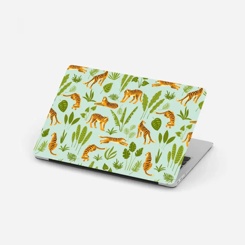 Laptop-Aufkleber verspieltes tiger dschungel muster