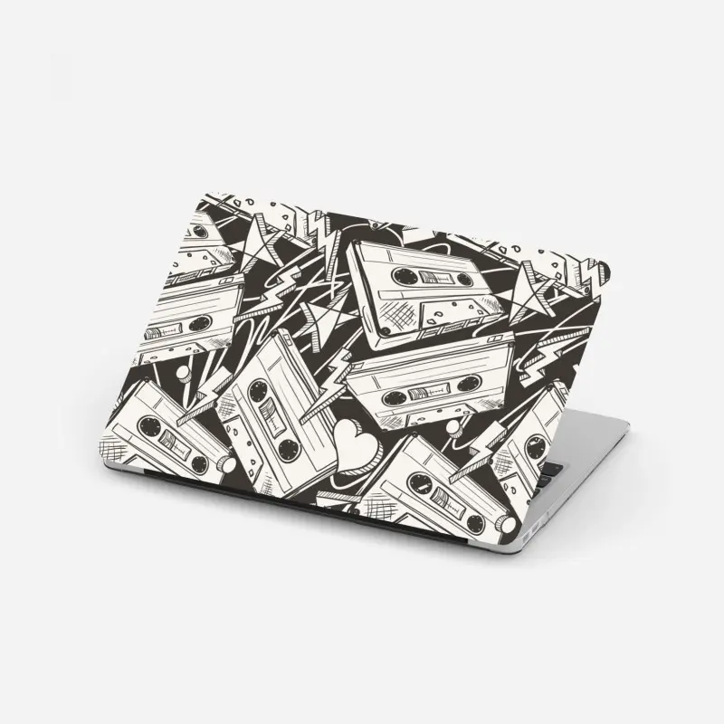Laptop-Aufkleber vintage kassettenmuster