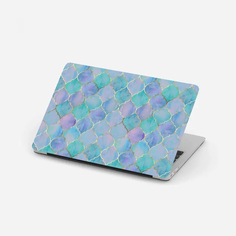 Laptop-Aufkleber pastell türkis marokkanisches fliesenmuster