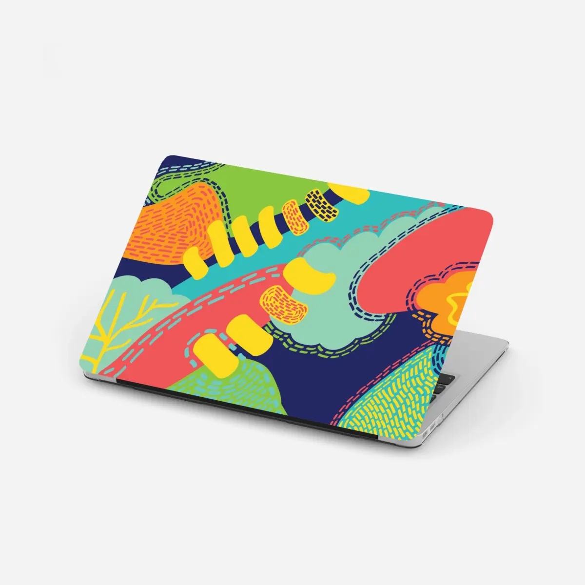Laptop-Aufkleber leuchtendes abstraktes muster – Pixers®
