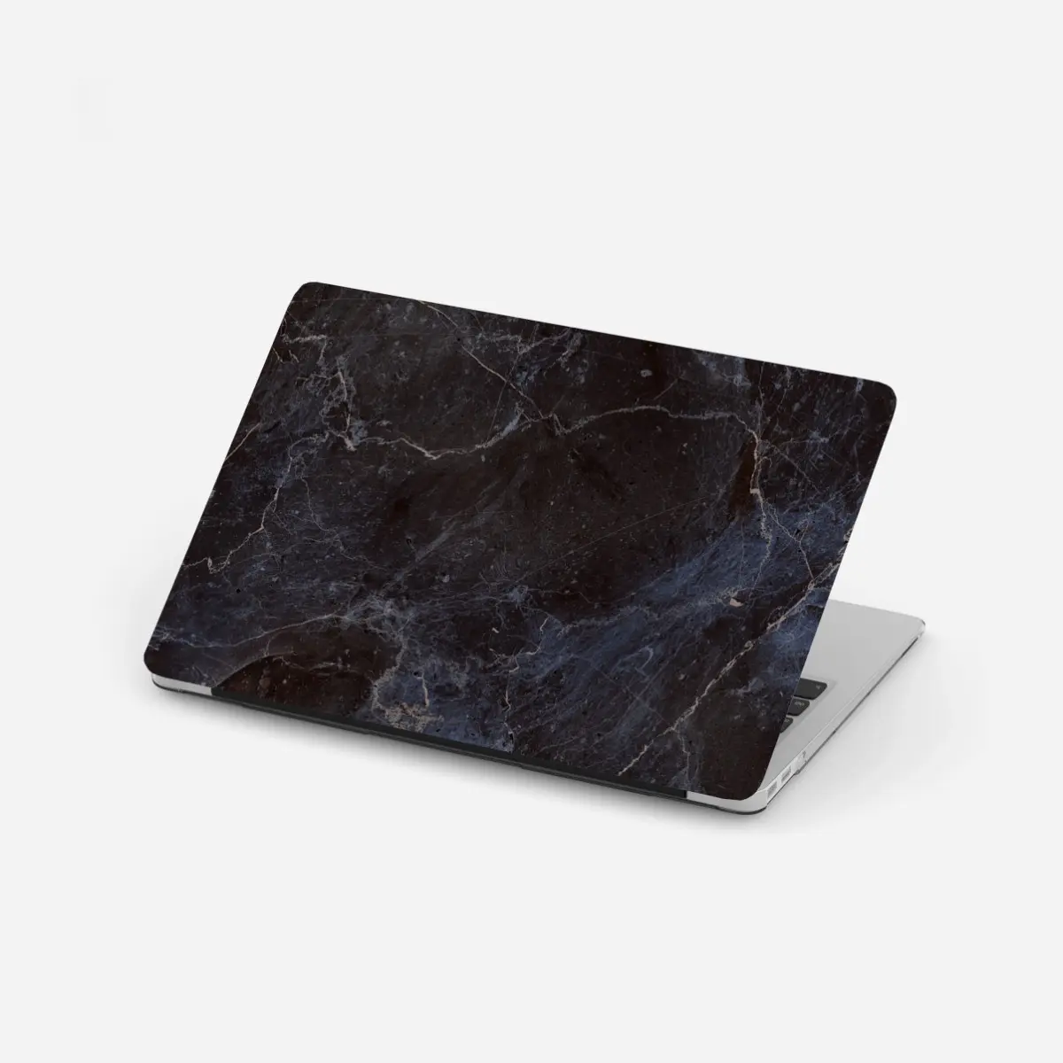 Laptop-Aufkleber dunkle marmortextur mit blauen adern – Pixers®