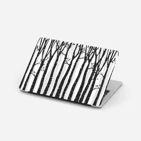 Laptop-Aufkleber monochromatischer birkenwald – Pixers®