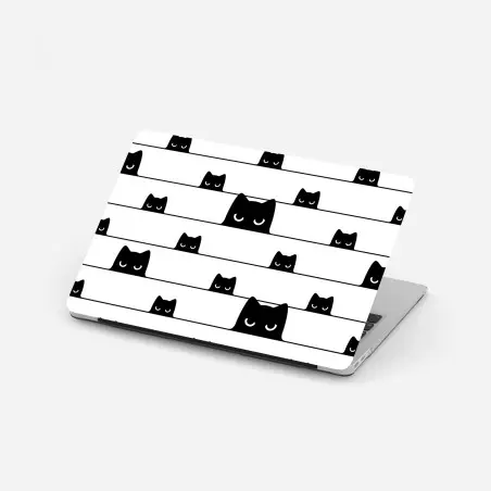 Laptop-Aufkleber verspielte katzen zwischen streifen – Pixers®
