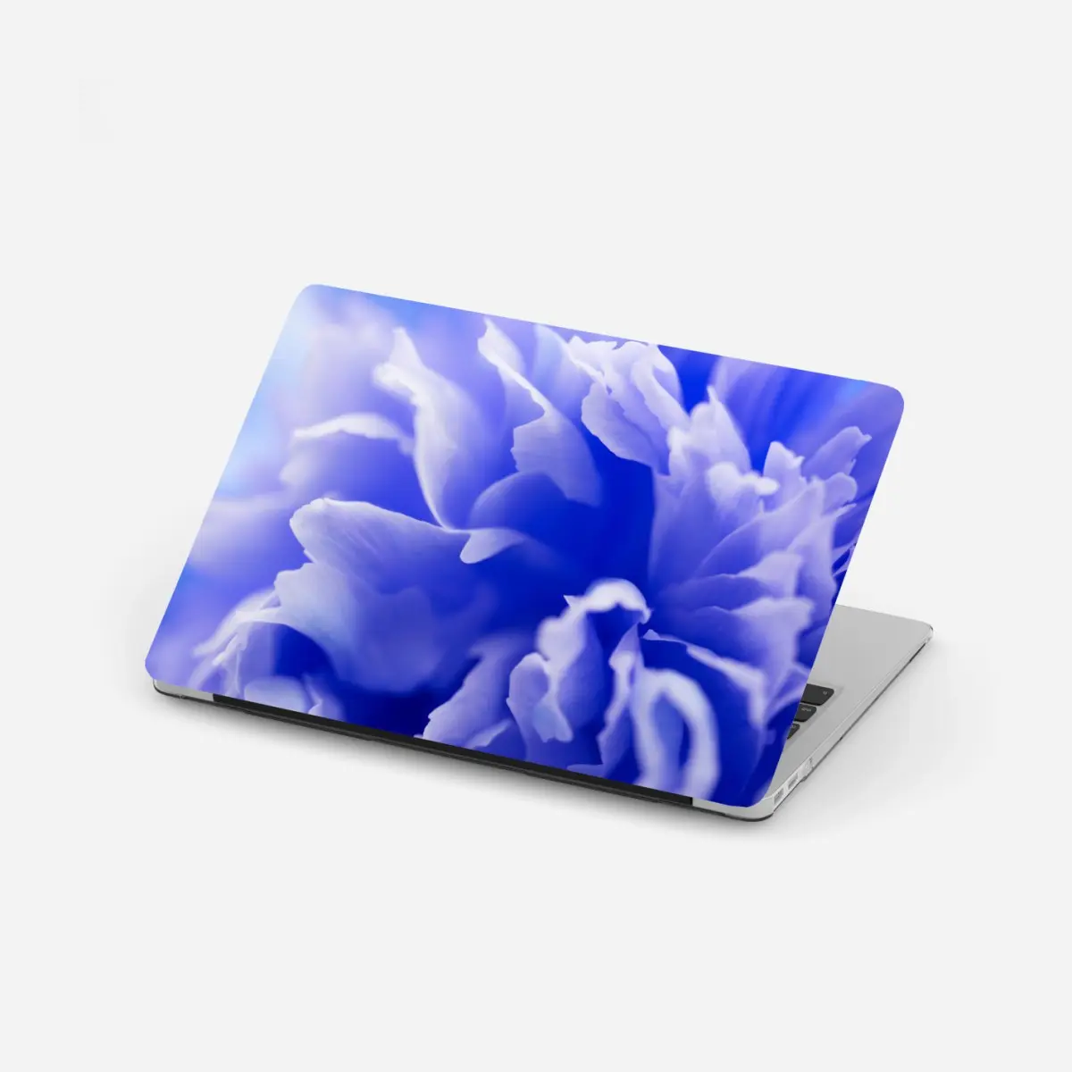 Laptop-Aufkleber sanfte blaue abstrakte blume nahaufnahme – Pixers®