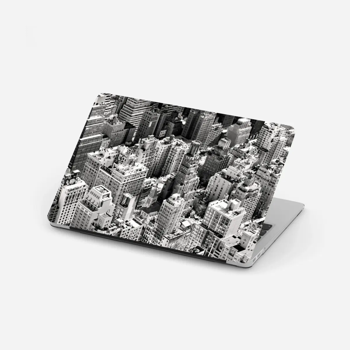 Laptop-Aufkleber Manhattan luftaufnahme skyline in monochrom – Pixers®