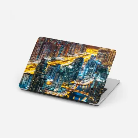 Laptop-Aufkleber nächtliche skyline Dubai Marina – Pixers®
