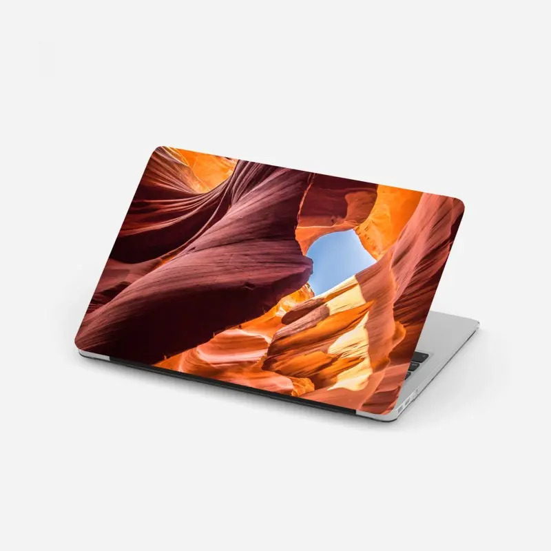 Laptop-Aufkleber sonnenbeschienene schlucht mit sandsteinformationen