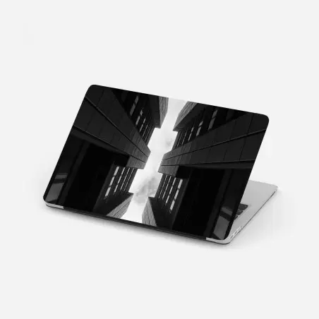 Laptop-Aufkleber vertikale städtische symmetrie in monochrom – Pixers®