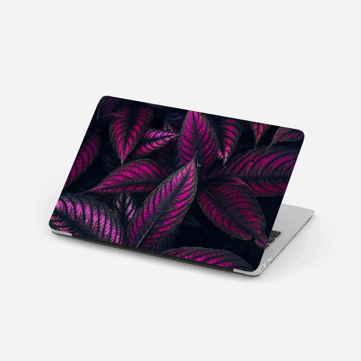 Laptop-Aufkleber leuchtendes violettes blättermotiv – Pixers®