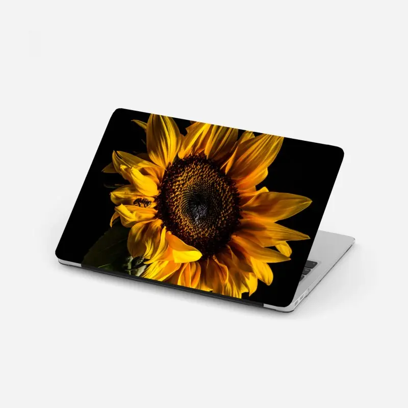 Laptop-Aufkleber goldene sonnenblume in nahaufnahme