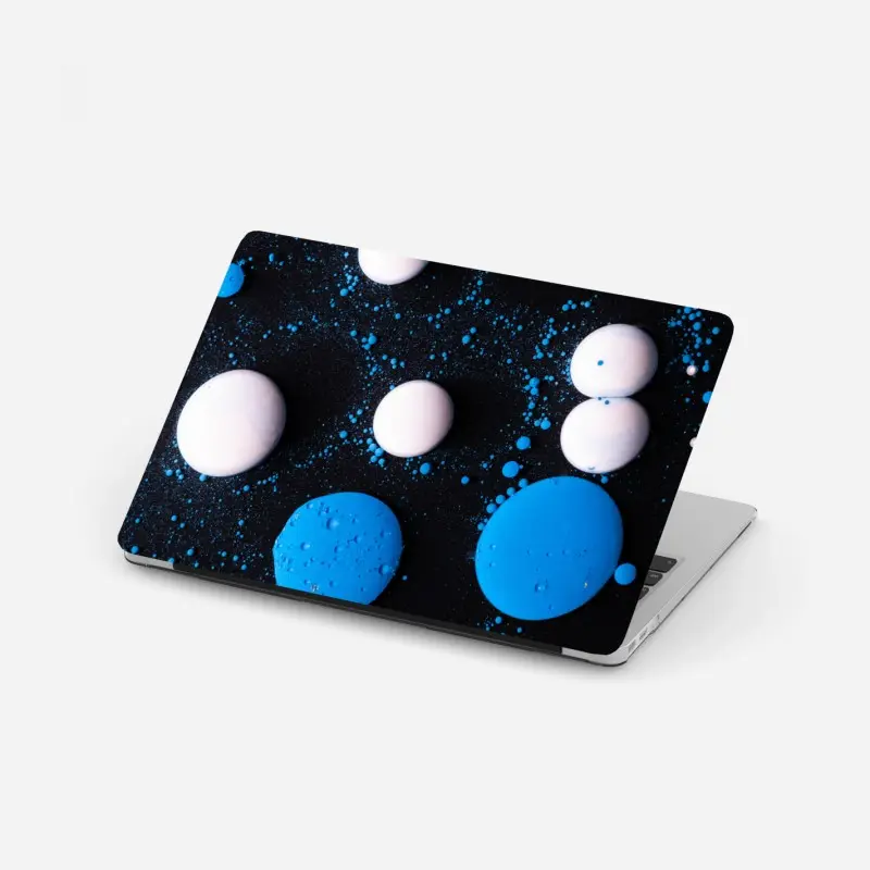 Laptop-Aufkleber blaues marmor flüssigmuster
