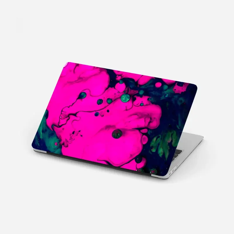 Laptop-Aufkleber neonpink flüssige abstraktion