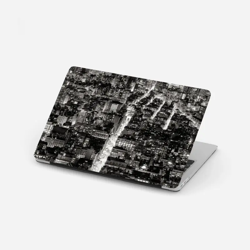 Laptop-Aufkleber monochrome stadtansicht bei nacht