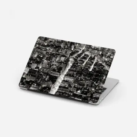 Laptop-Aufkleber monochrome stadtansicht bei nacht – Pixers®