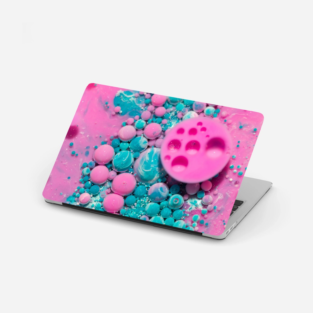 Laptop-Aufkleber rosa und türkis marmor abstrakt – Pixers®