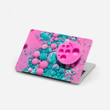 Laptop-Aufkleber rosa und türkis marmor abstrakt – Pixers®
