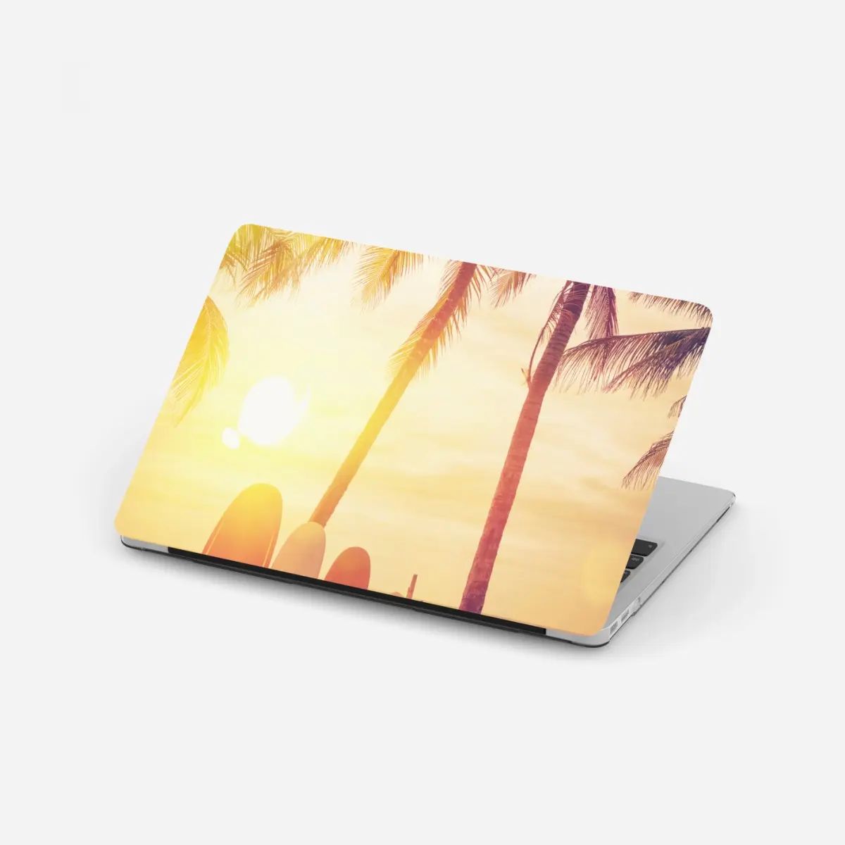 Laptop-Aufkleber tropischer sonnenuntergang mit surfboards – Pixers®