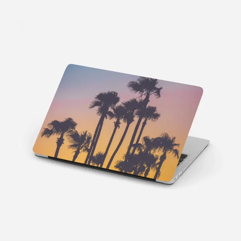 Laptop-Aufkleber retro tropische palmen bei sonnenuntergang
