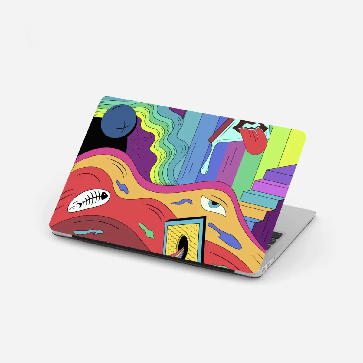 Laptop-Aufkleber psychedelische pop-art traumlandschaft – Pixers®