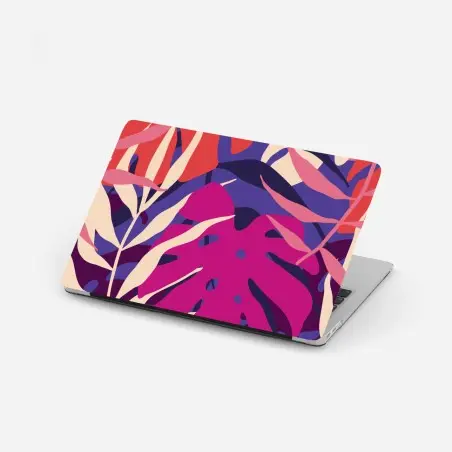 Laptop-Aufkleber pastell tropisches blattmuster – Pixers®