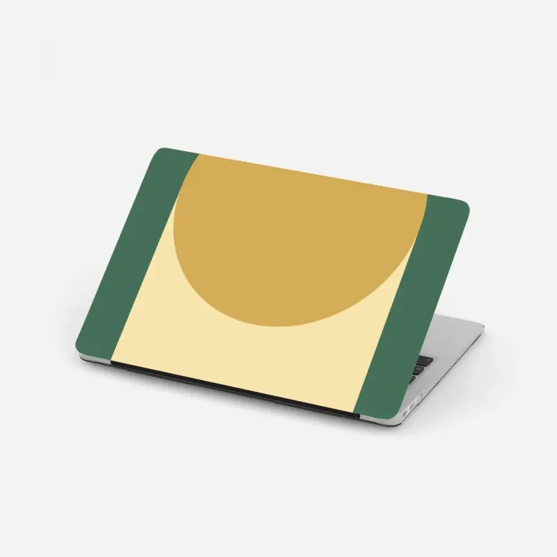 Laptop-Aufkleber goldene sonne über geometrischem block