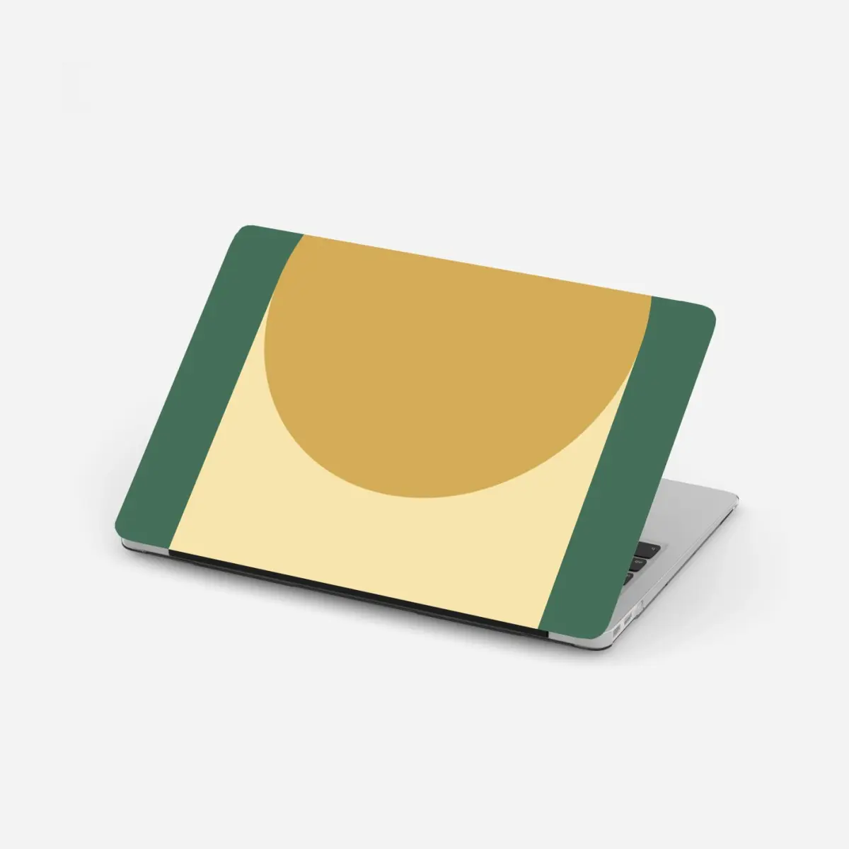 Laptop-Aufkleber goldene sonne über geometrischem block – Pixers®