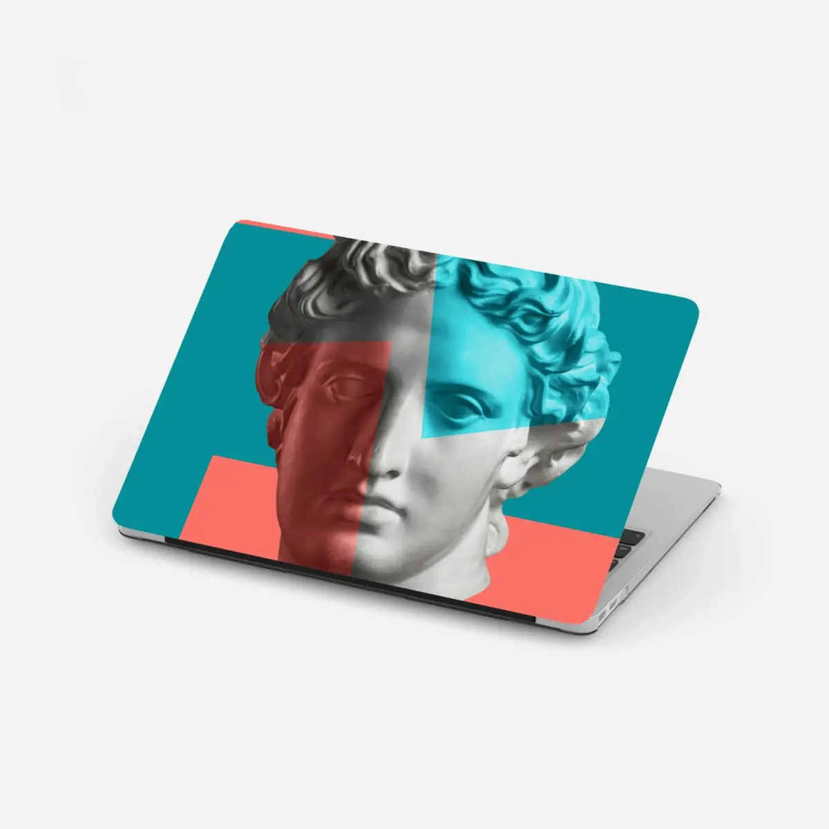 Laptop-Aufkleber duotone klassische büste im collage-stil – Pixers®