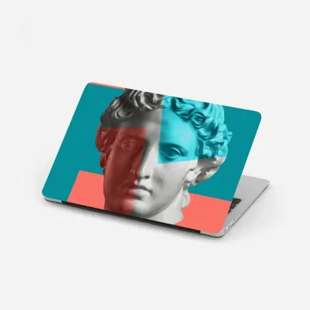 Laptop-Aufkleber duotone klassische büste im collage-stil – Pixers®