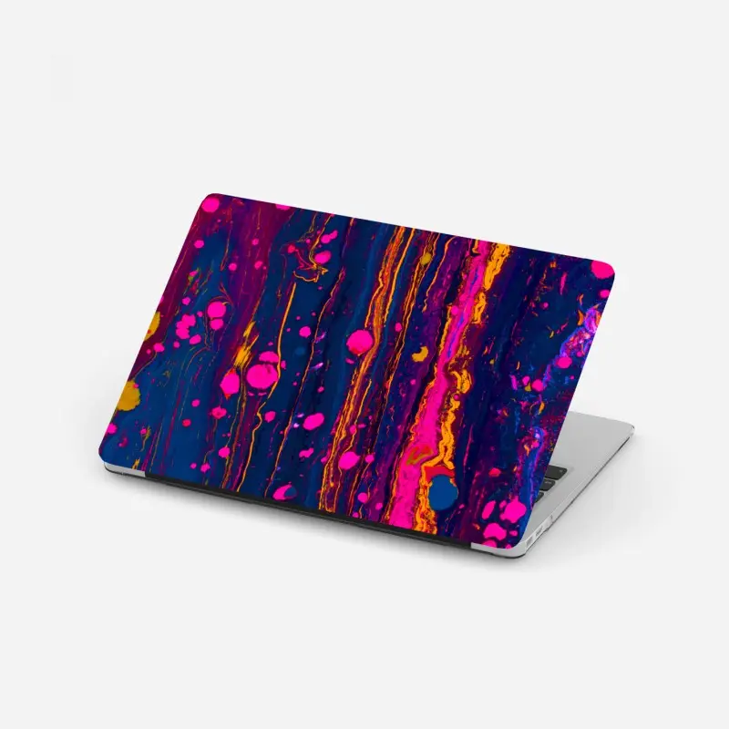 Laptop-Aufkleber neon marmorierte abstrakte wandgrafik