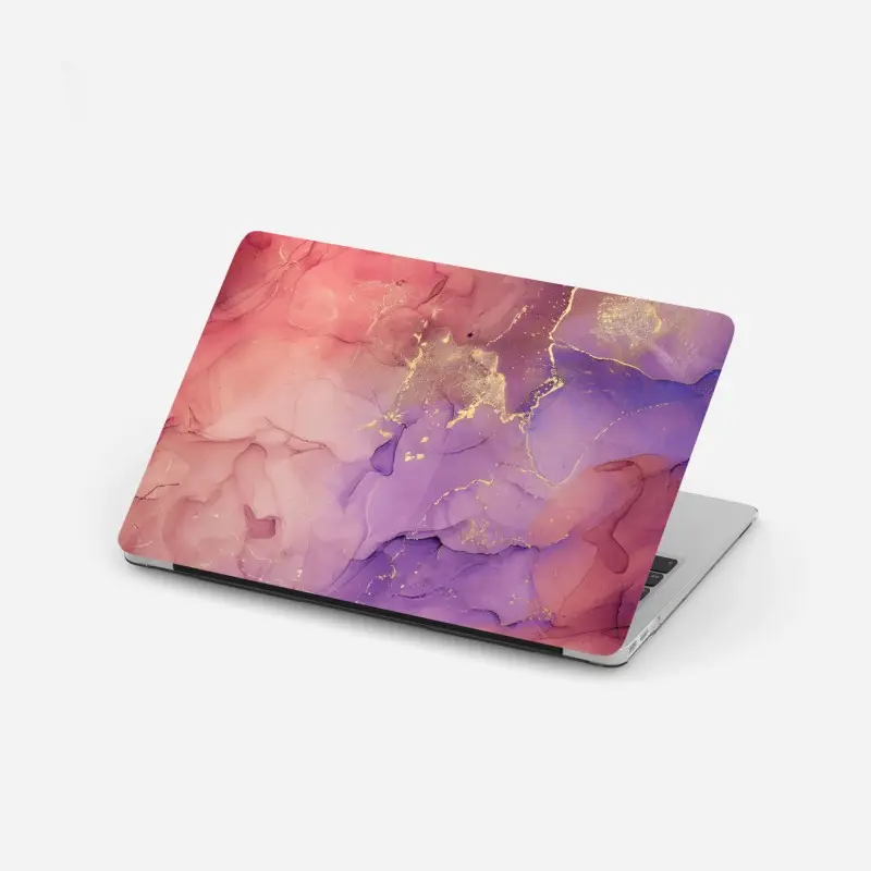 Laptop-Aufkleber ätherische rosa und lila marmoroptik