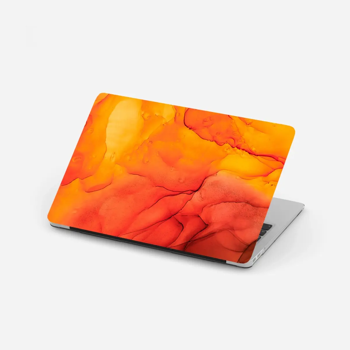 Laptop-Aufkleber lebendige orange abstrakte alkoholkunst – Pixers®