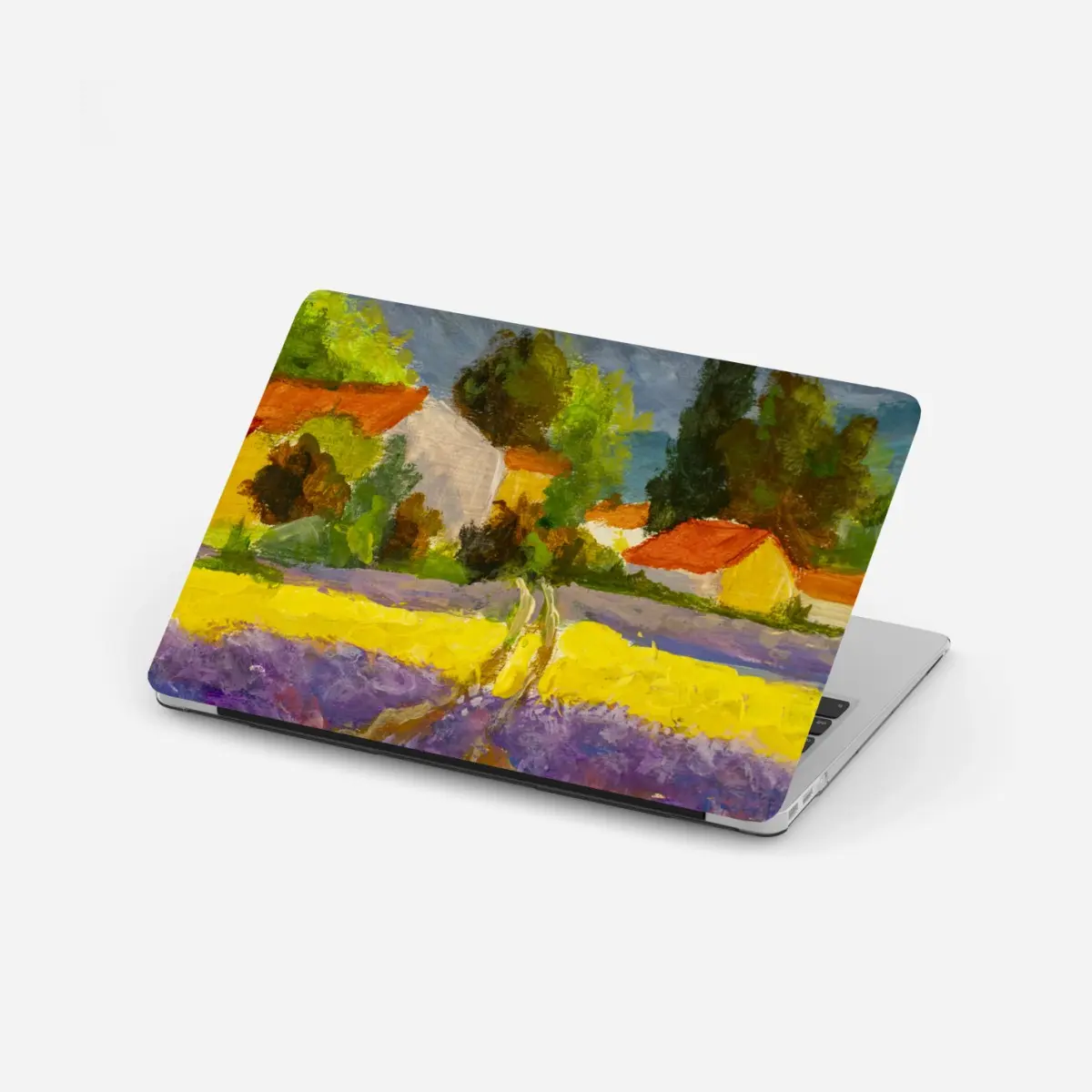 Laptop-Aufkleber lavendelfelder bei sonnenuntergang – Pixers®
